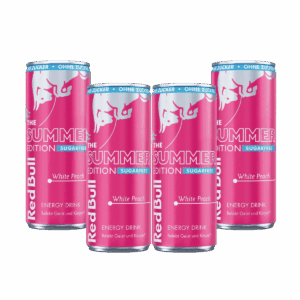 Red Bull White Peach BEZ CUKRU 4 x 250ml z Niemiec