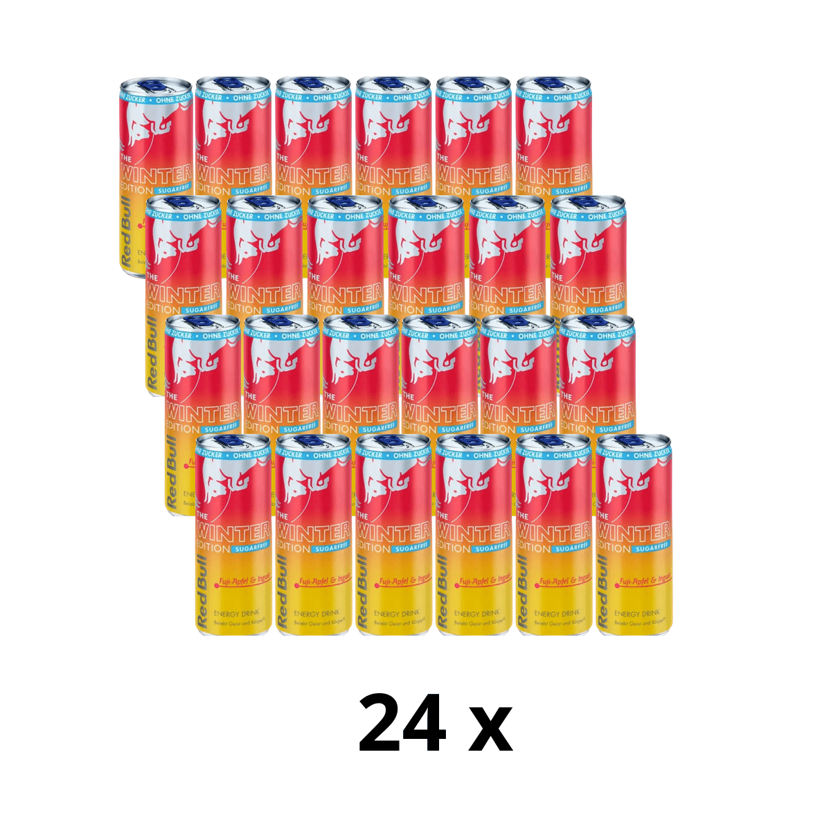 Red Bull Winter Edition jabłka Fuji ⁠⁠⁠i imbir  BEZ CUKRU  24 x 250 ml